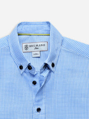 Sky Blue Gingham Button Down Casual Shirt
