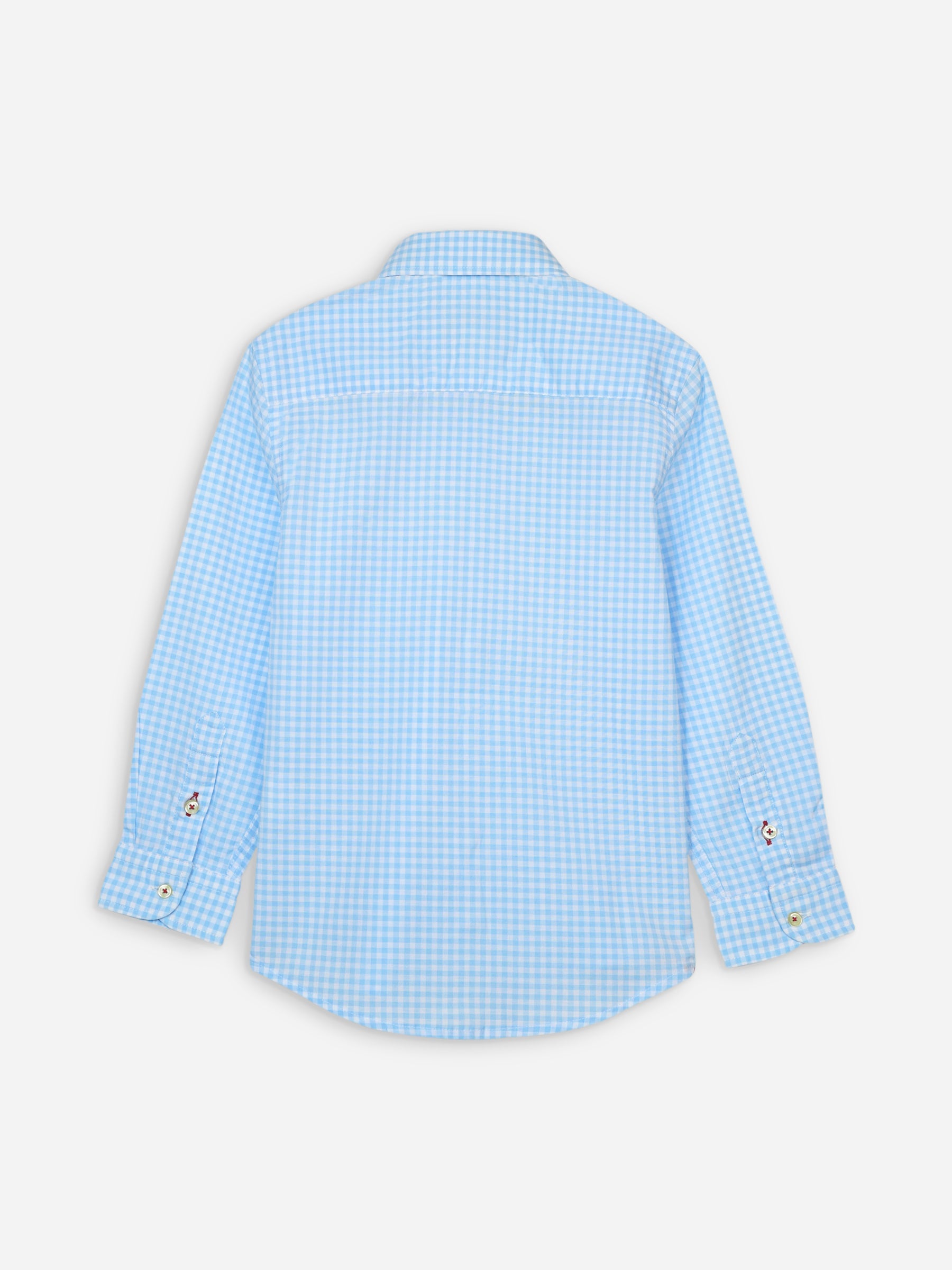 Sky Blue Gingham Long Sleeve Casual Shirt