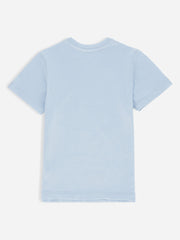 Sky Blue Graphic 'Hidden' Printed Casual Tee