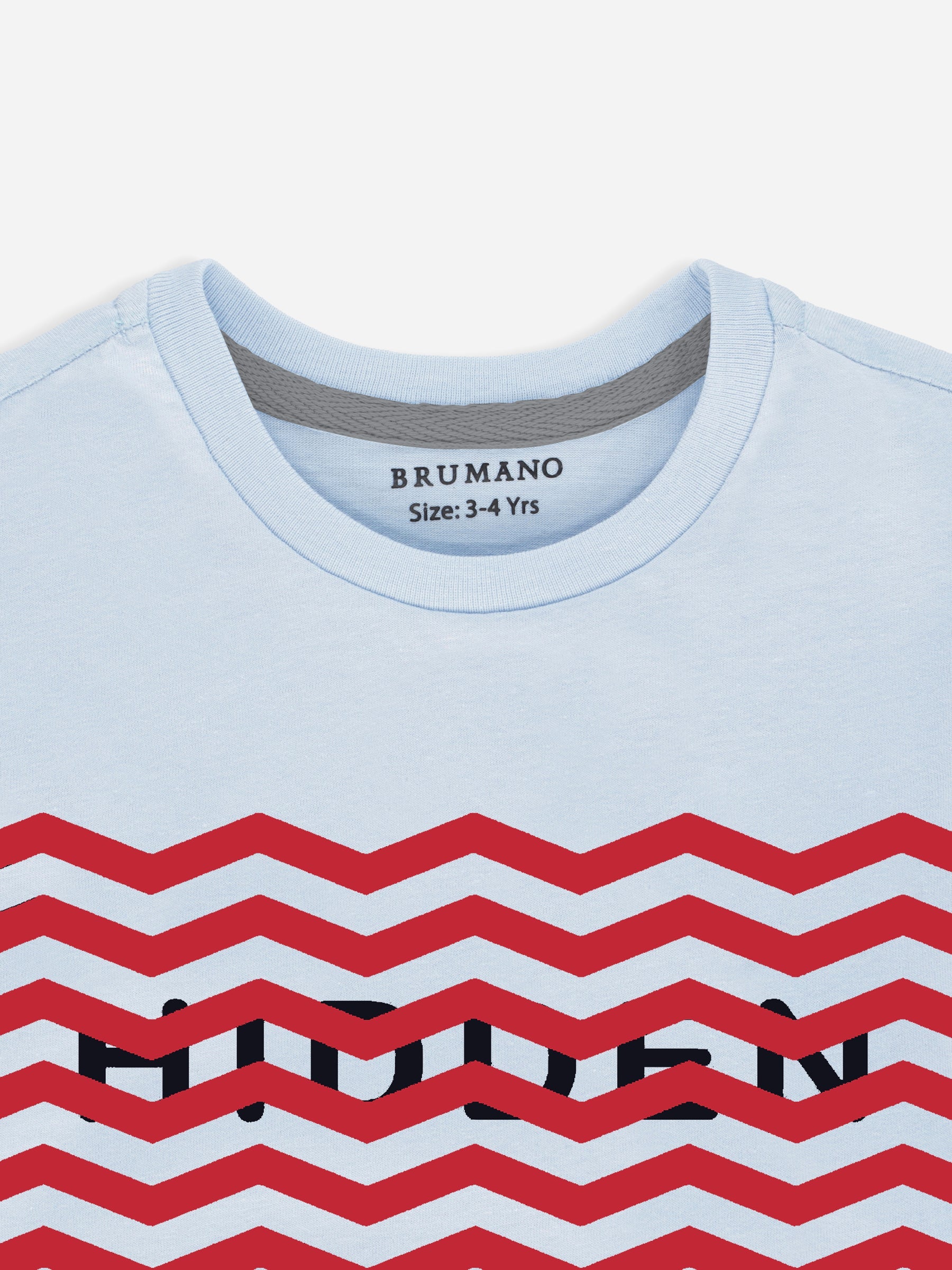 Sky Blue Graphic 'Hidden' Printed Casual Tee