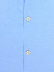 Sky Blue Jacquard Cotton/Linen Shirt