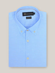 Sky Blue Jacquard Cotton/Linen Shirt