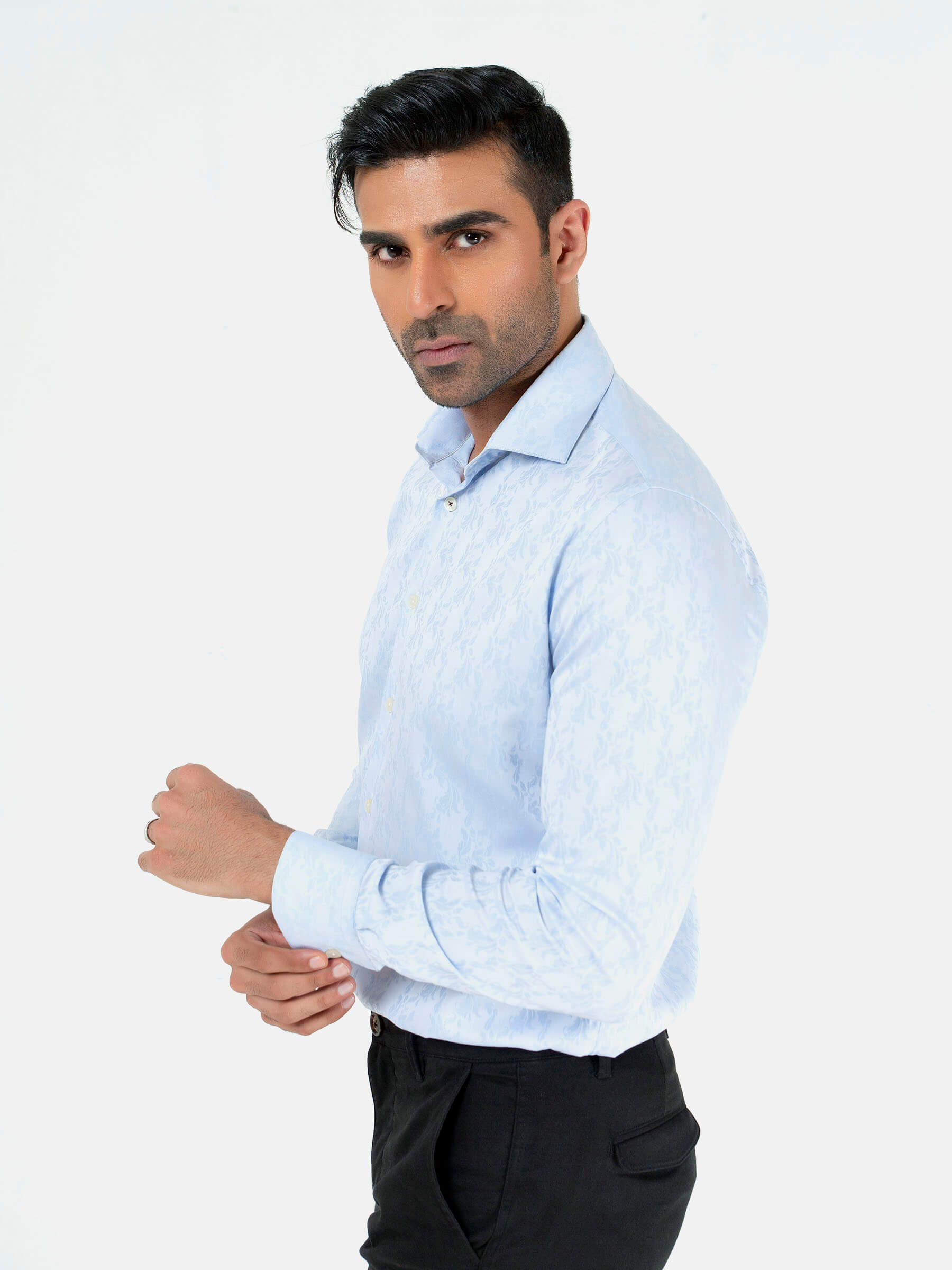 Sky Blue Large Paisley Printed Shirt