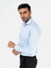 Sky Blue Large Paisley Printed Shirt