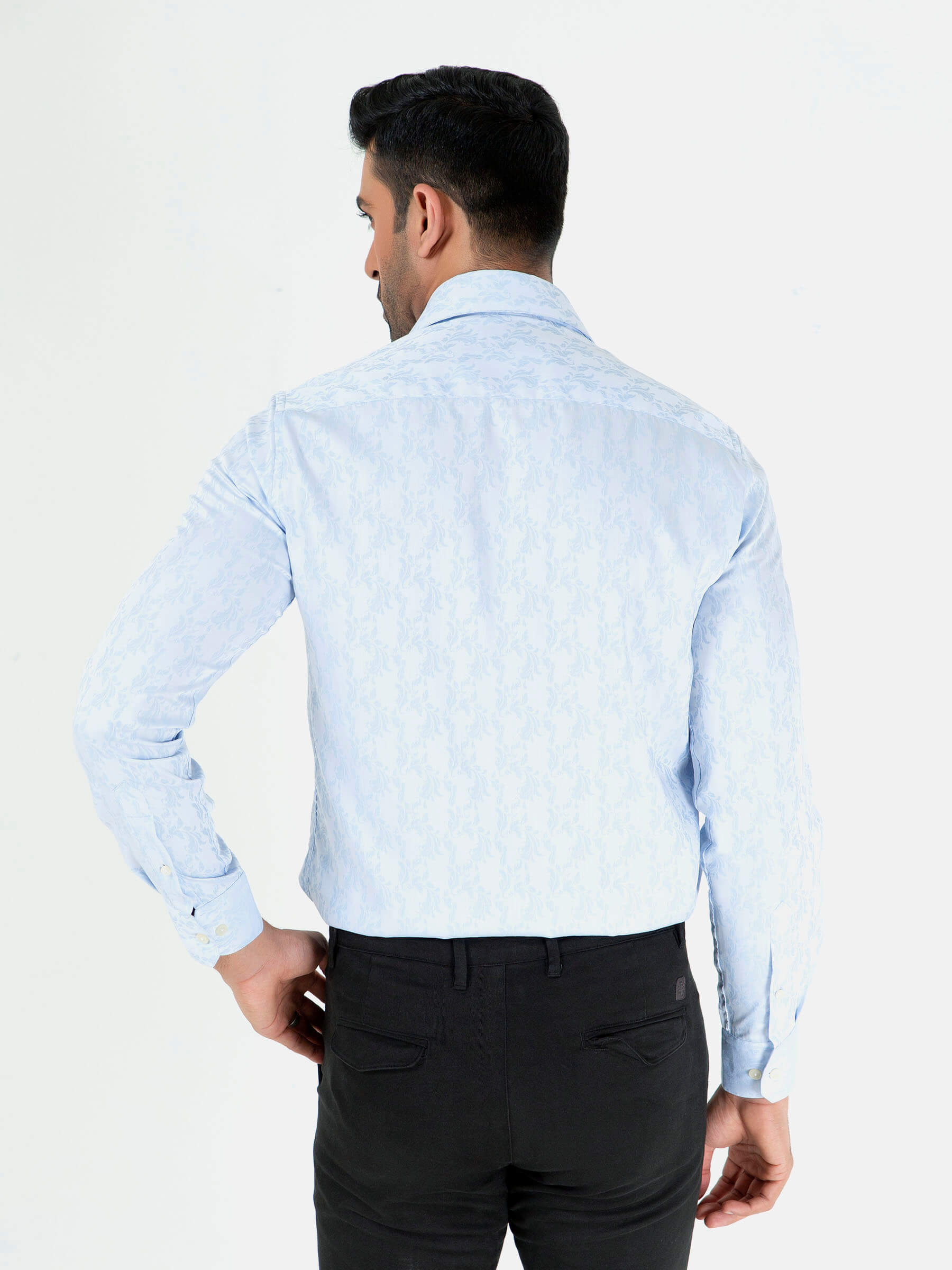 Sky Blue Large Paisley Printed Shirt