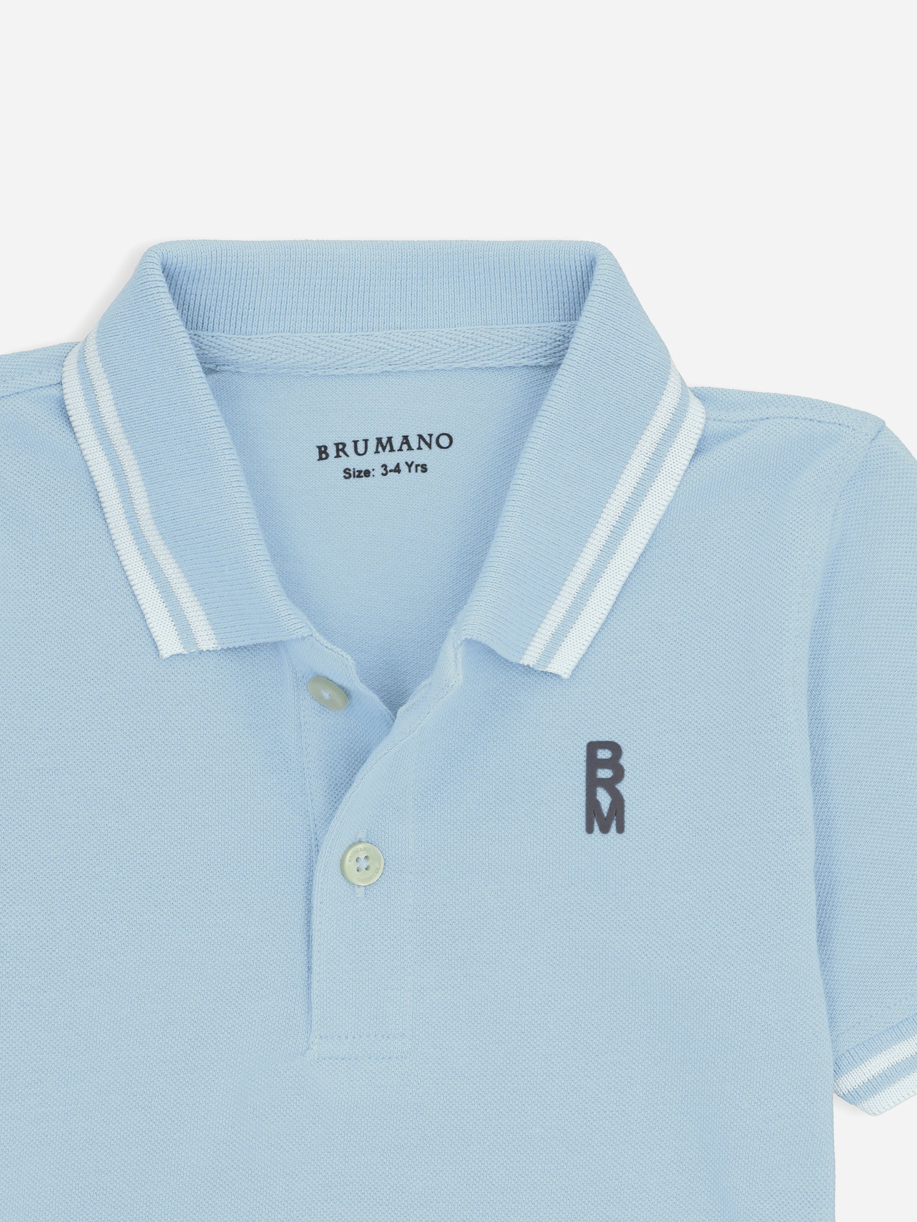 Sky Blue Pique Casual Tipped polo