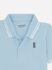 Sky Blue Pique Casual Tipped polo