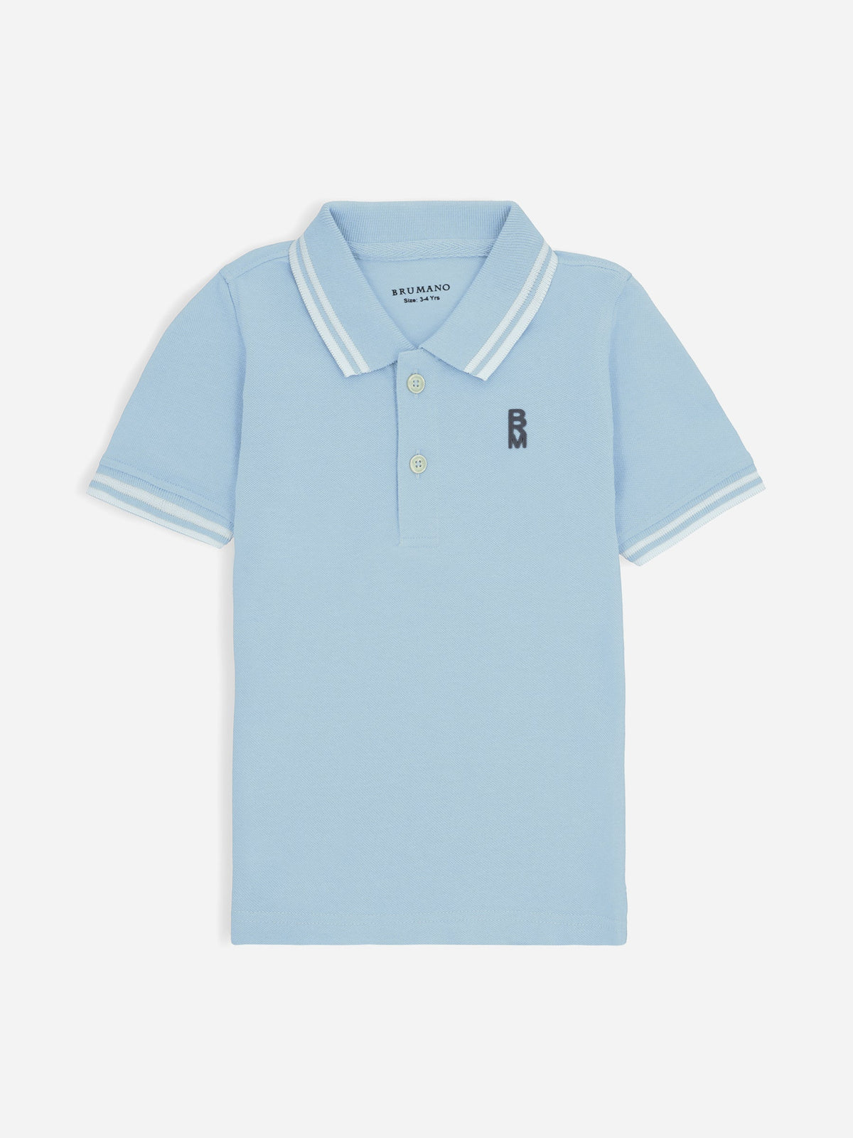 Sky Blue Pique Casual Tipped polo
