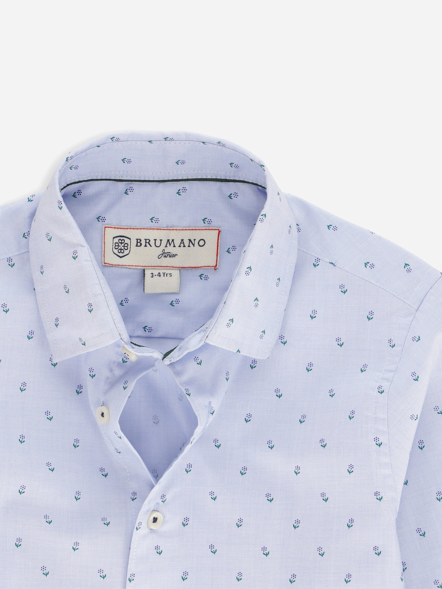 Sky Blue Printed Long Sleeve Casual Shirt
