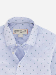 Sky Blue Printed Long Sleeve Casual Shirt