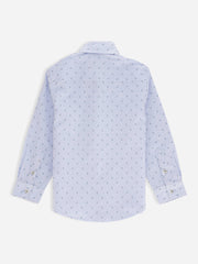 Sky Blue Printed Long Sleeve Casual Shirt