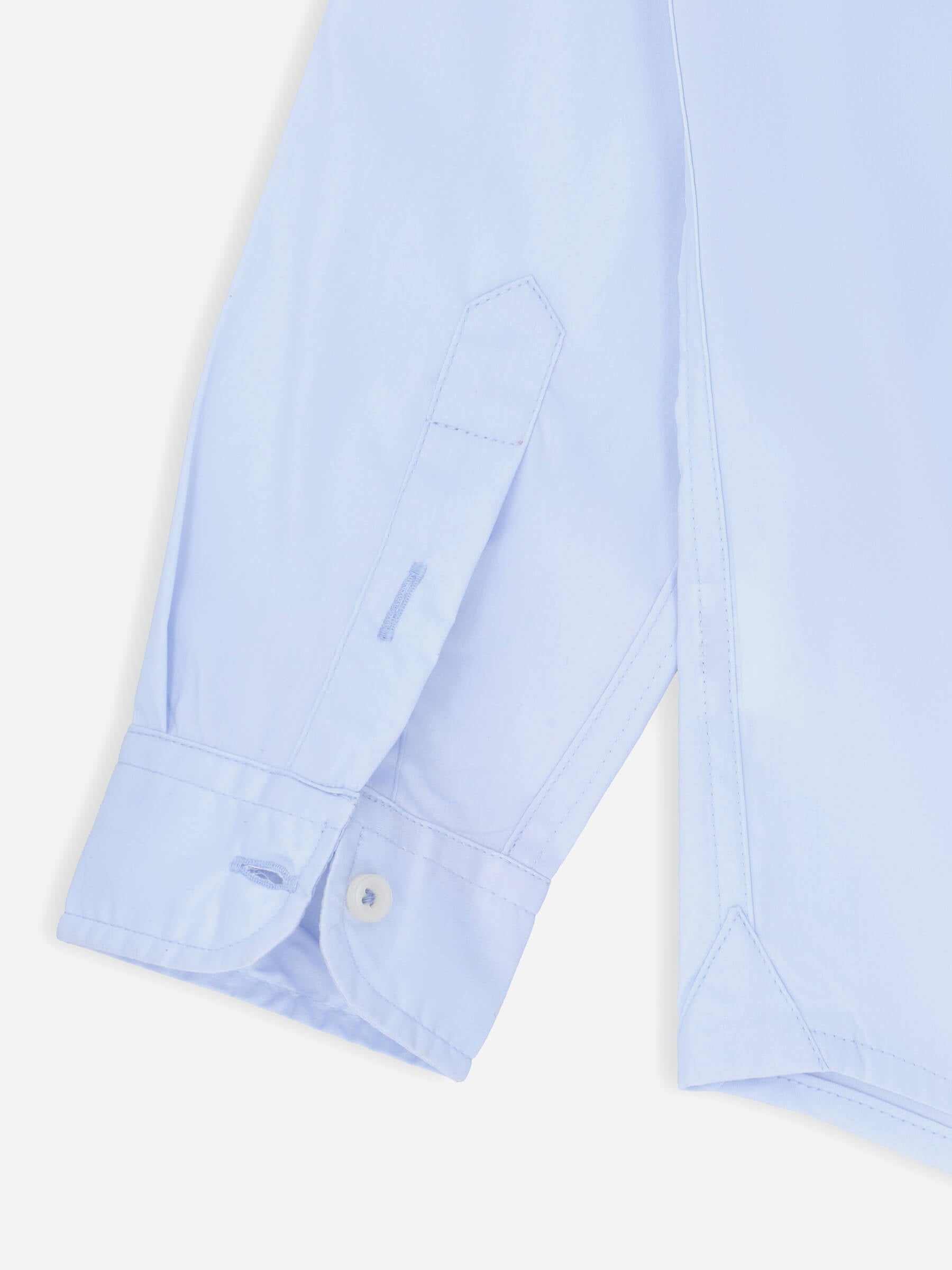 Sky Blue Satin Casual Long Sleeve Shirt
