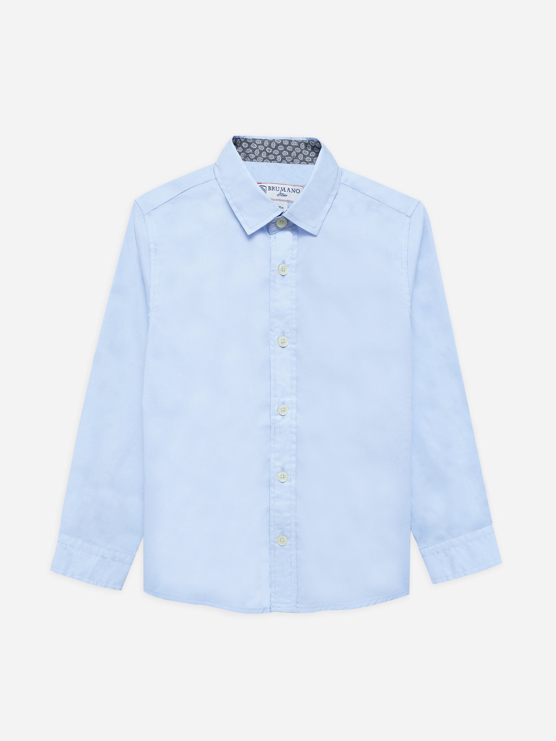 Sky Blue Satin Formal Shirt - Junior