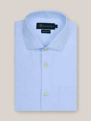 Sky Blue Slub Structured Formal Shirt