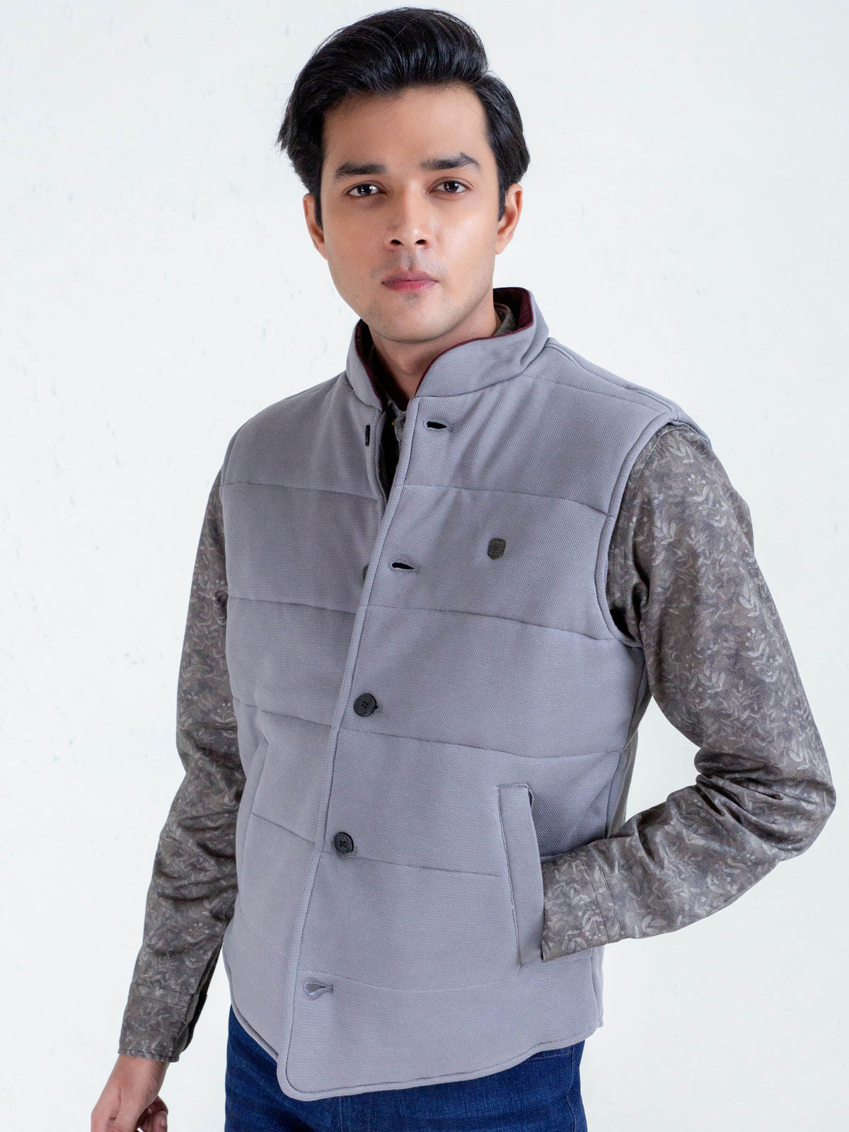 Slate Grey Knitted Sleeveless Vest