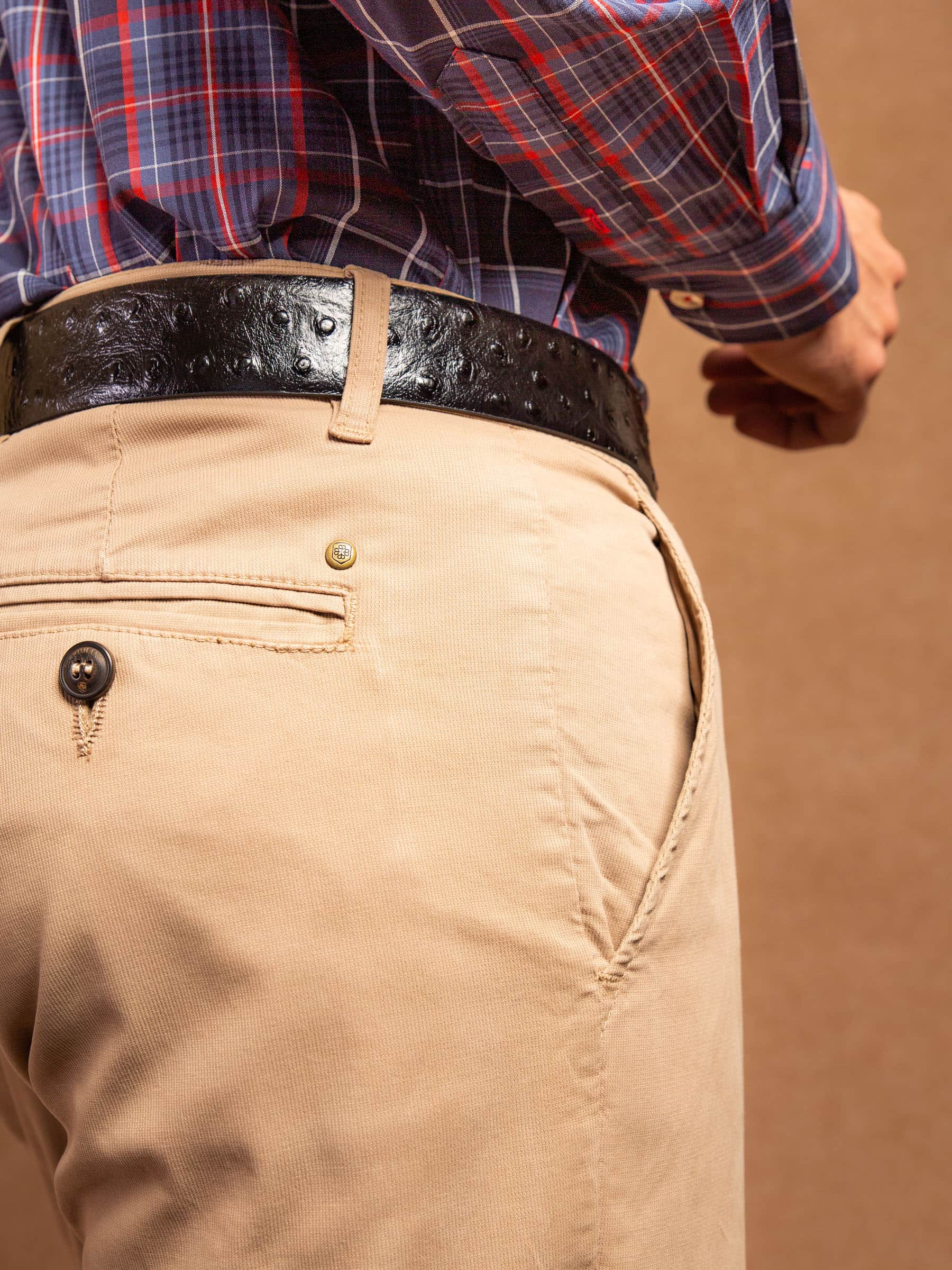 Slim-Fit Khaki Textured Trouser