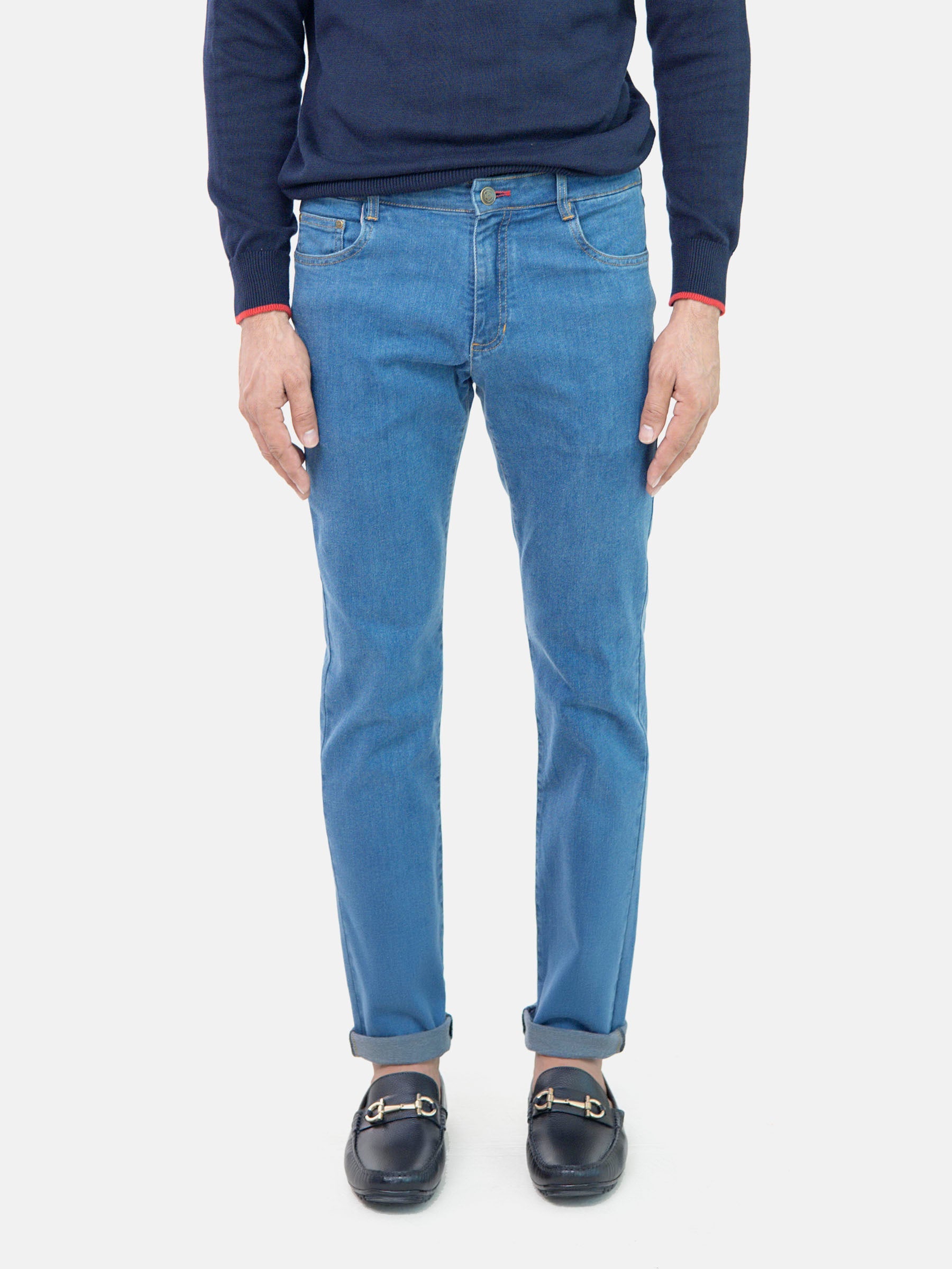 Slim Fit Medium Blue Jeans
