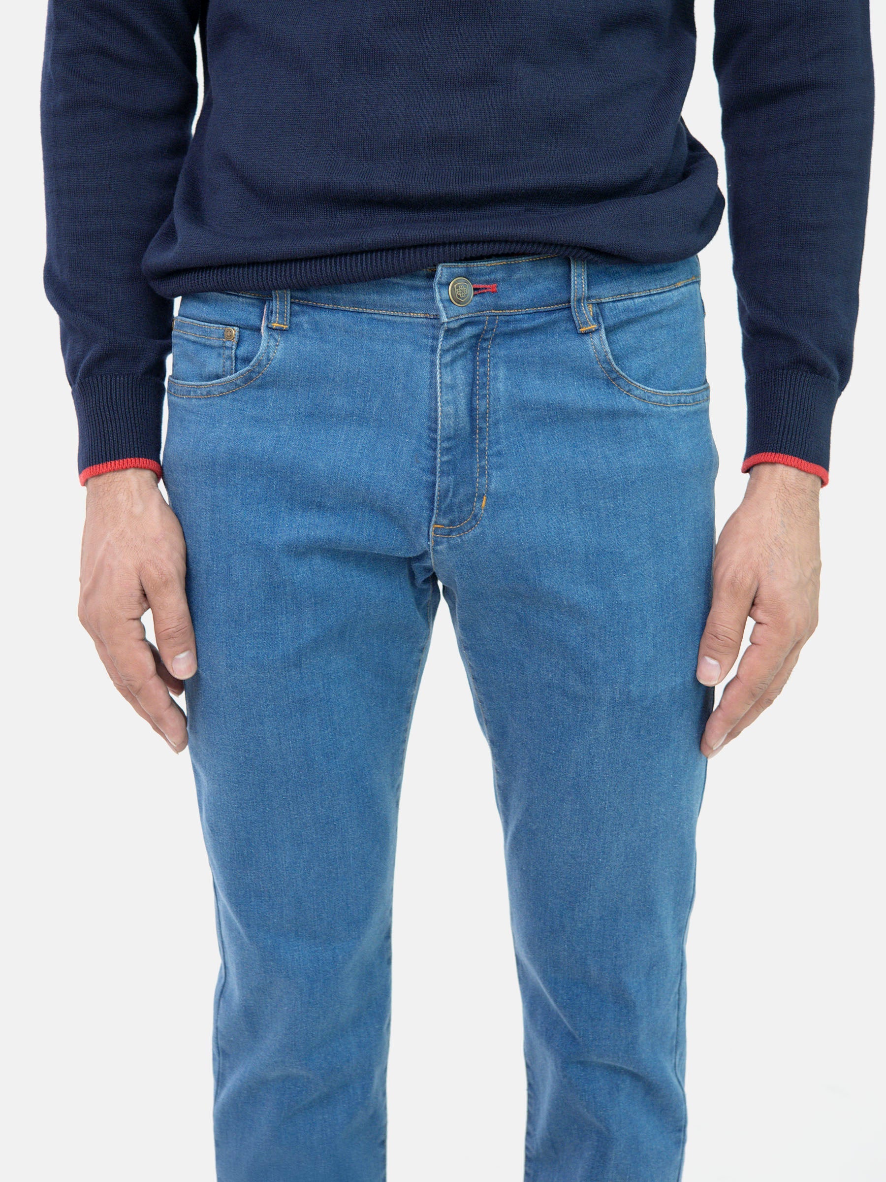 Slim Fit Medium Blue Jeans