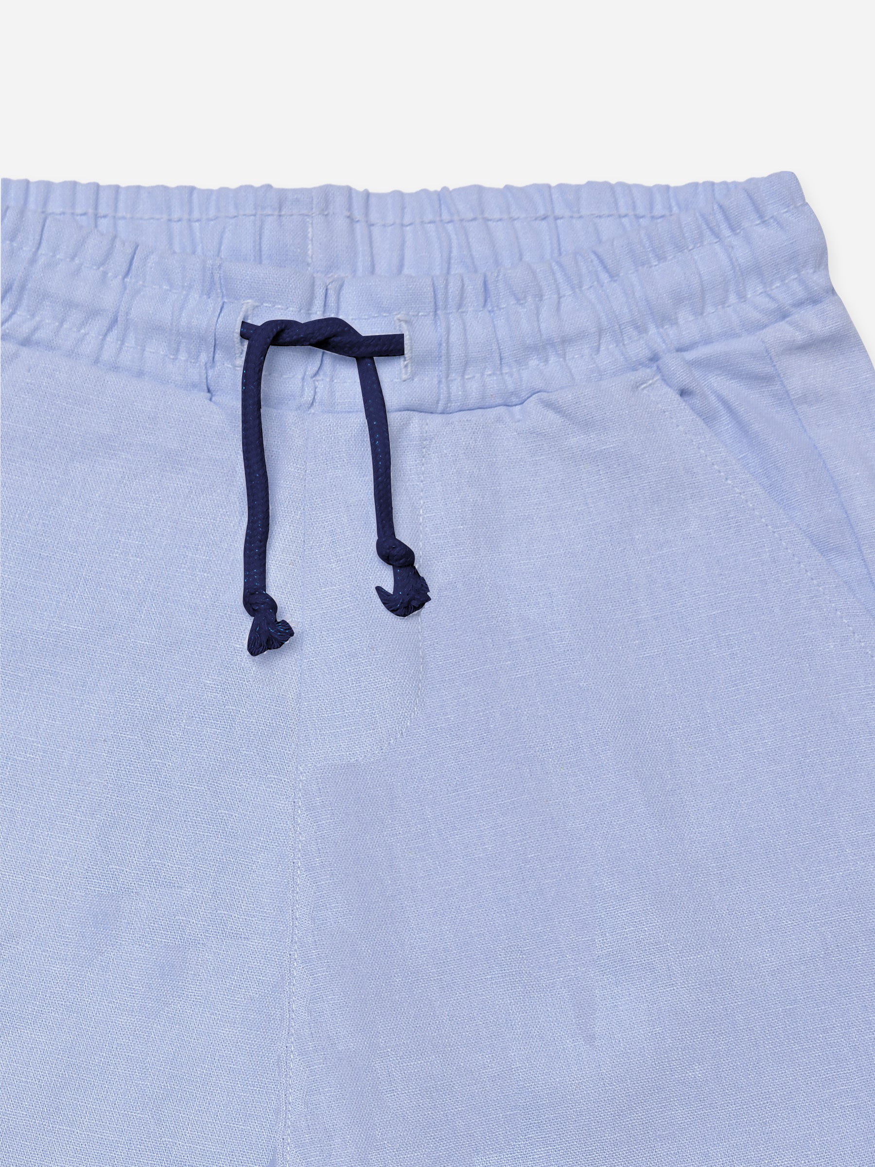 Steel Blue Linen Casual Shorts - Junior