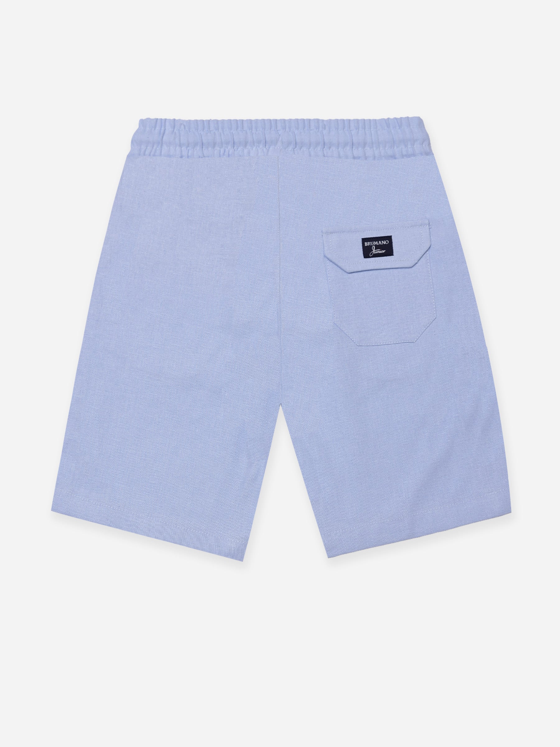 Steel Blue Linen Casual Shorts - Junior
