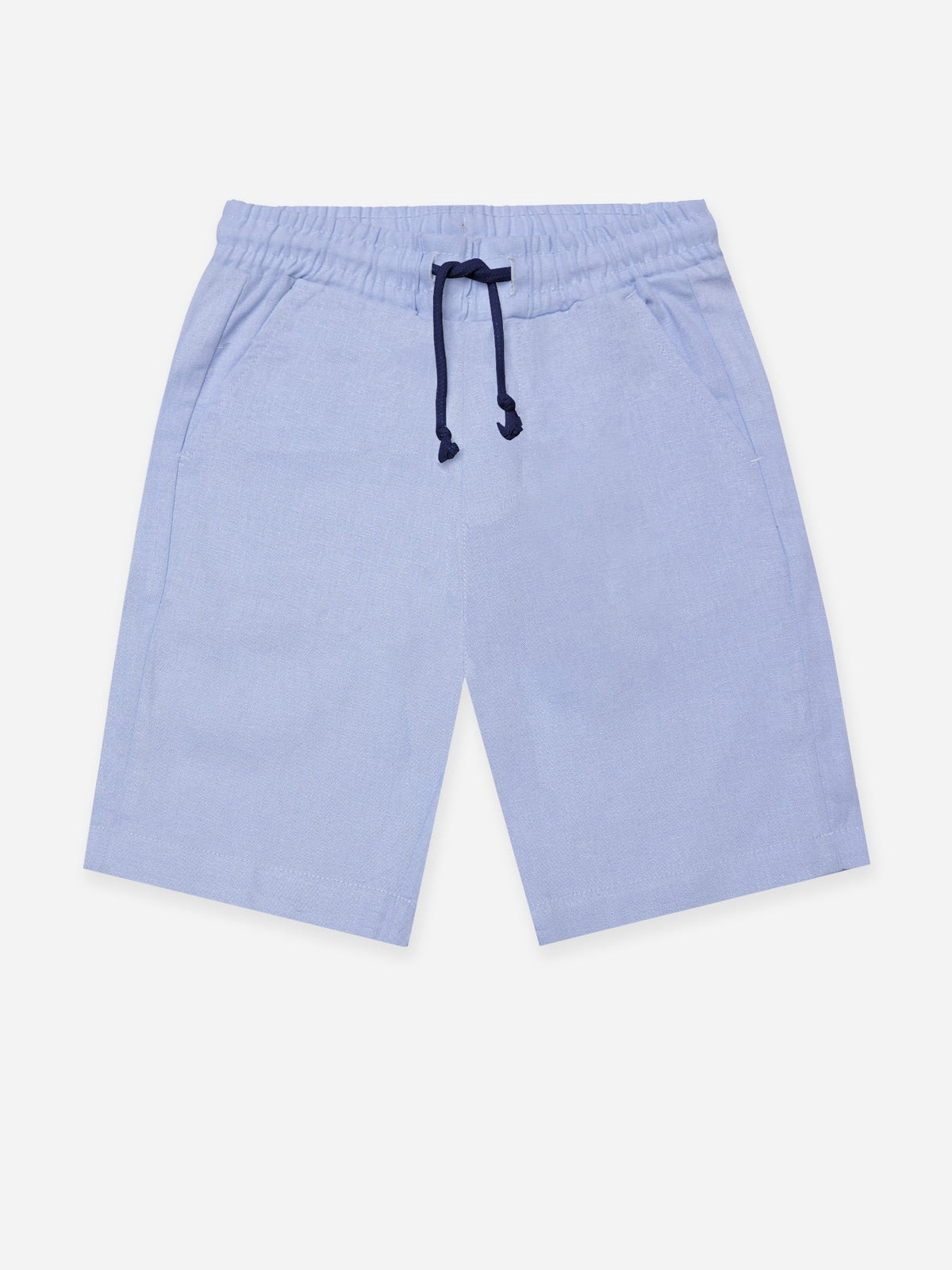 Steel Blue Linen Casual Shorts - Junior