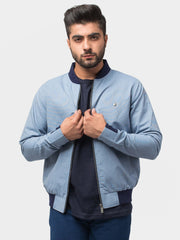 Structured Blue Baseball Jacket