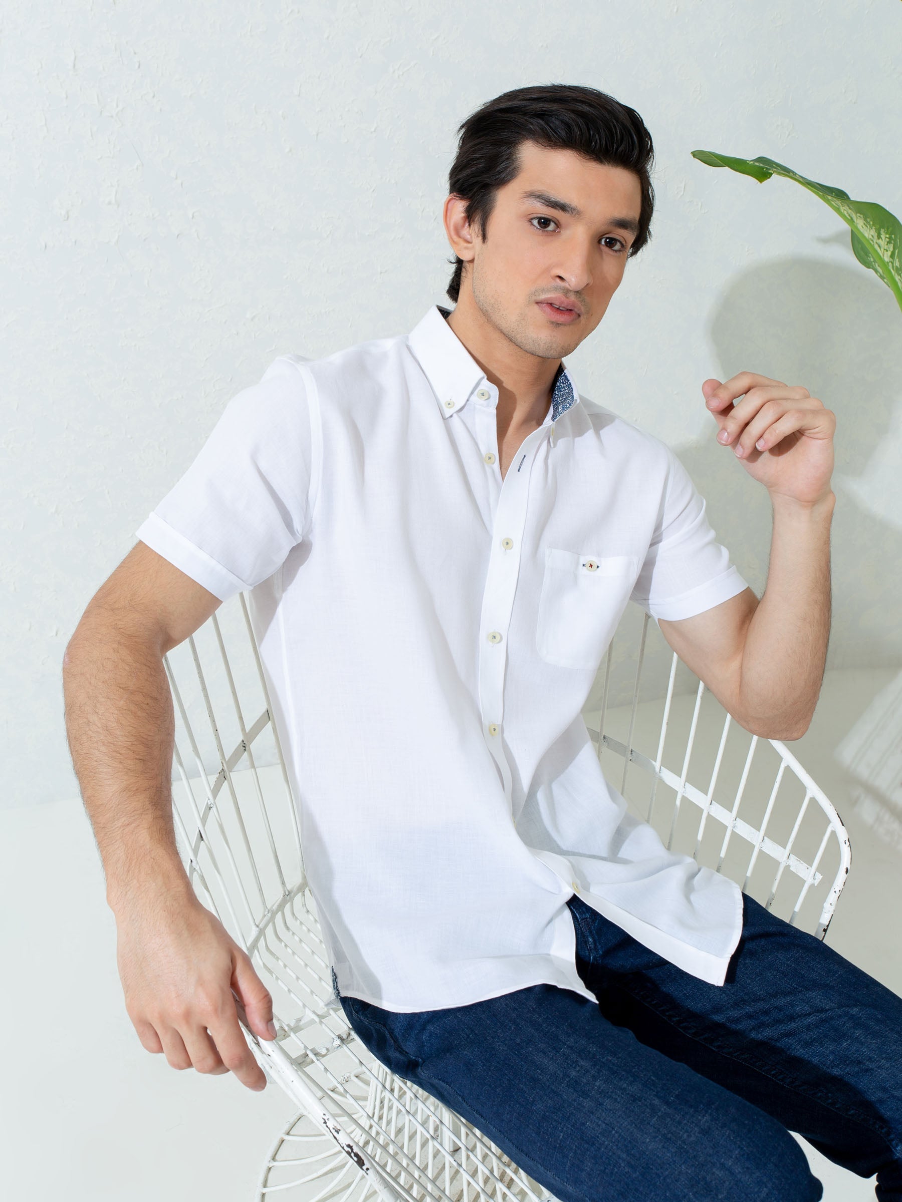 Super Light White Half Sleeve Shirt