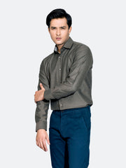 Super Soft Olive Herringbone Formal Shirt
