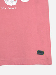 Tea Pink Graphic Printed Casual T-shirt