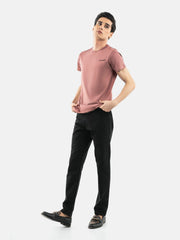 Tea Pink Basic Crew Neck T-Shirt
