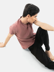 Tea Pink Basic Crew Neck T-Shirt
