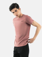 Tea Pink Basic Crew Neck T-Shirt