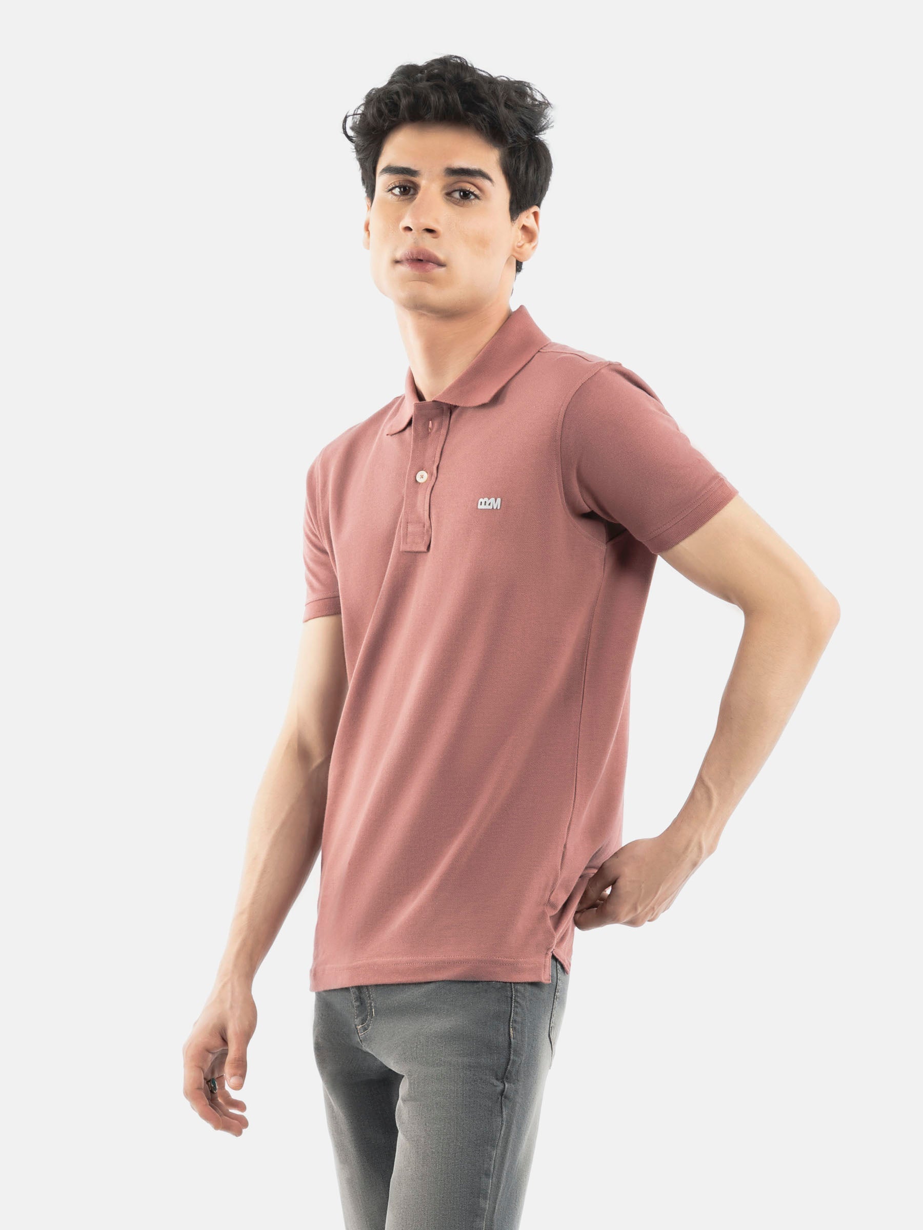 Tea Pink Basic Pique Polo Shirt
