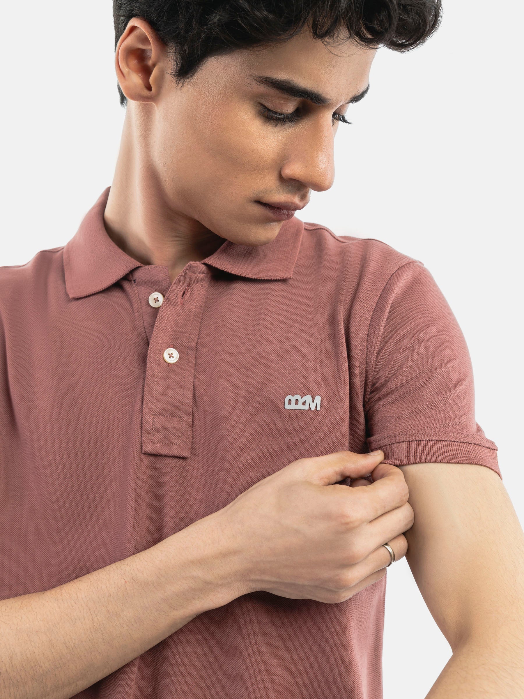 Tea Pink Basic Pique Polo Shirt