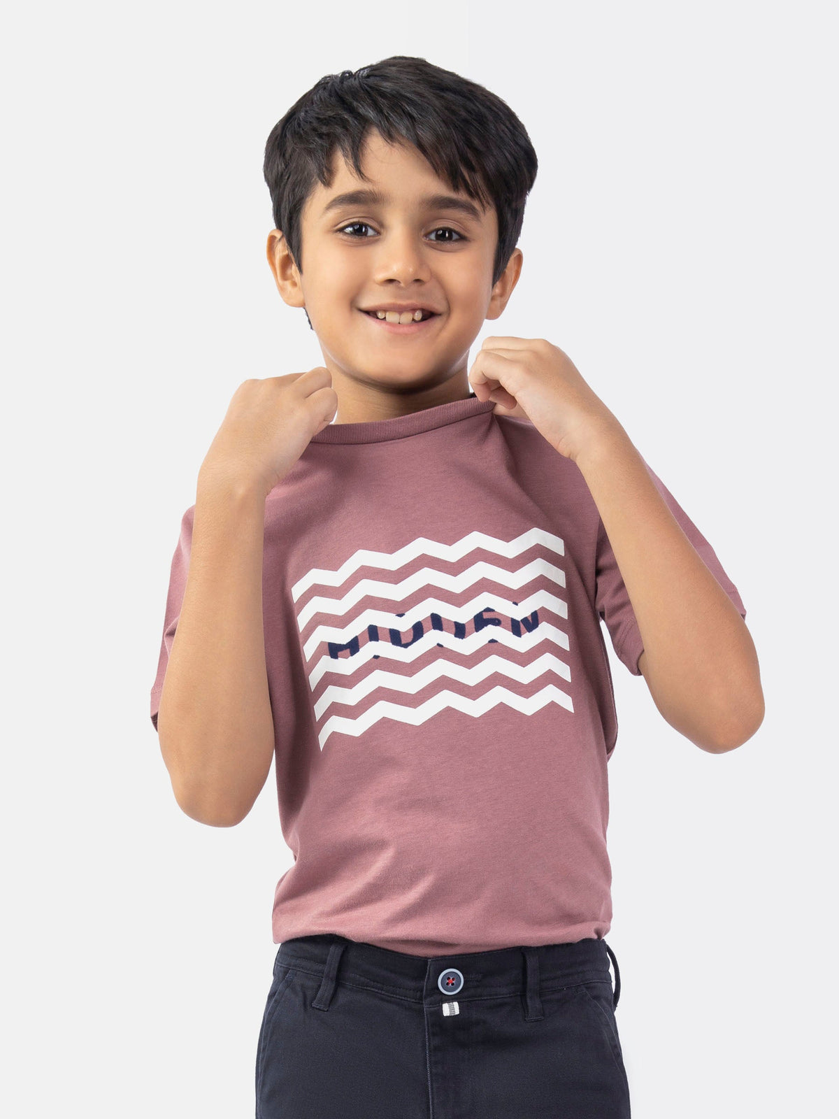 Tea Pink Graphic 'Hidden' Printed Casual Tee