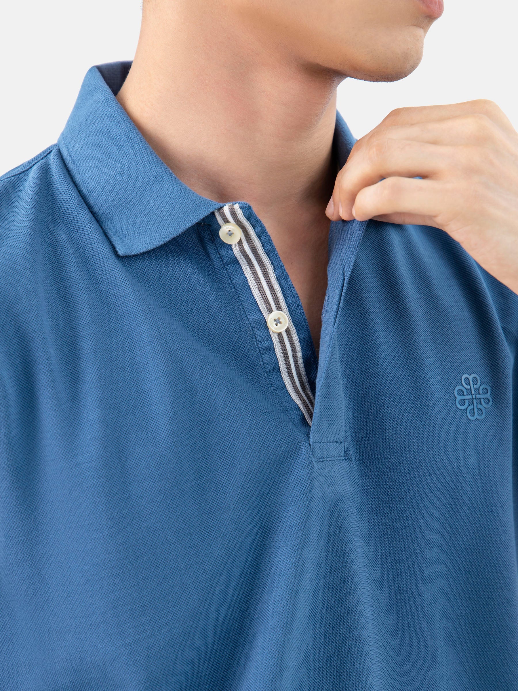 Teal Blue 100% Cotton Basic Polo