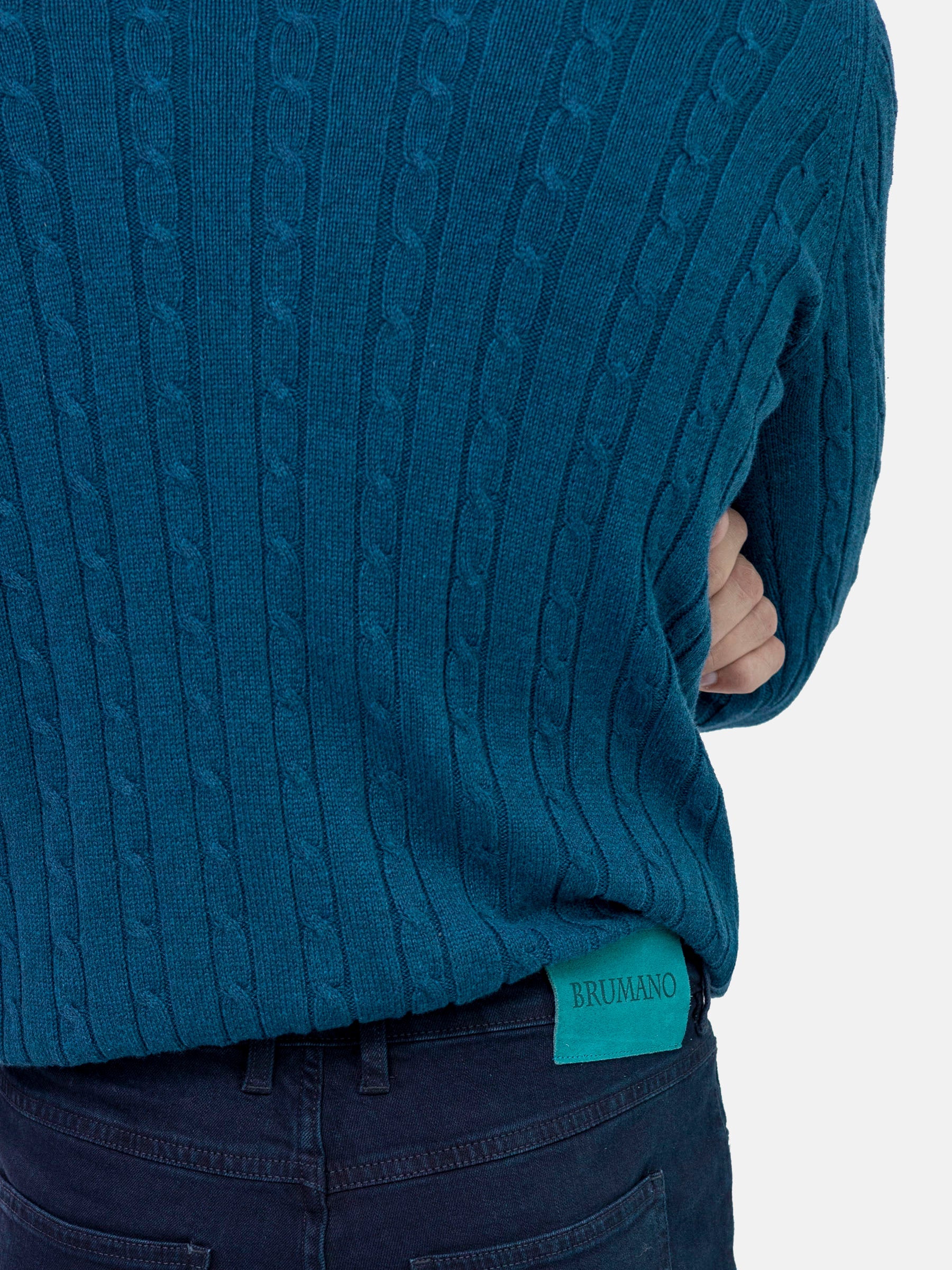Teal Blue Cable Knitted Jumper