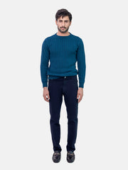 Teal Blue Cable Knitted Jumper