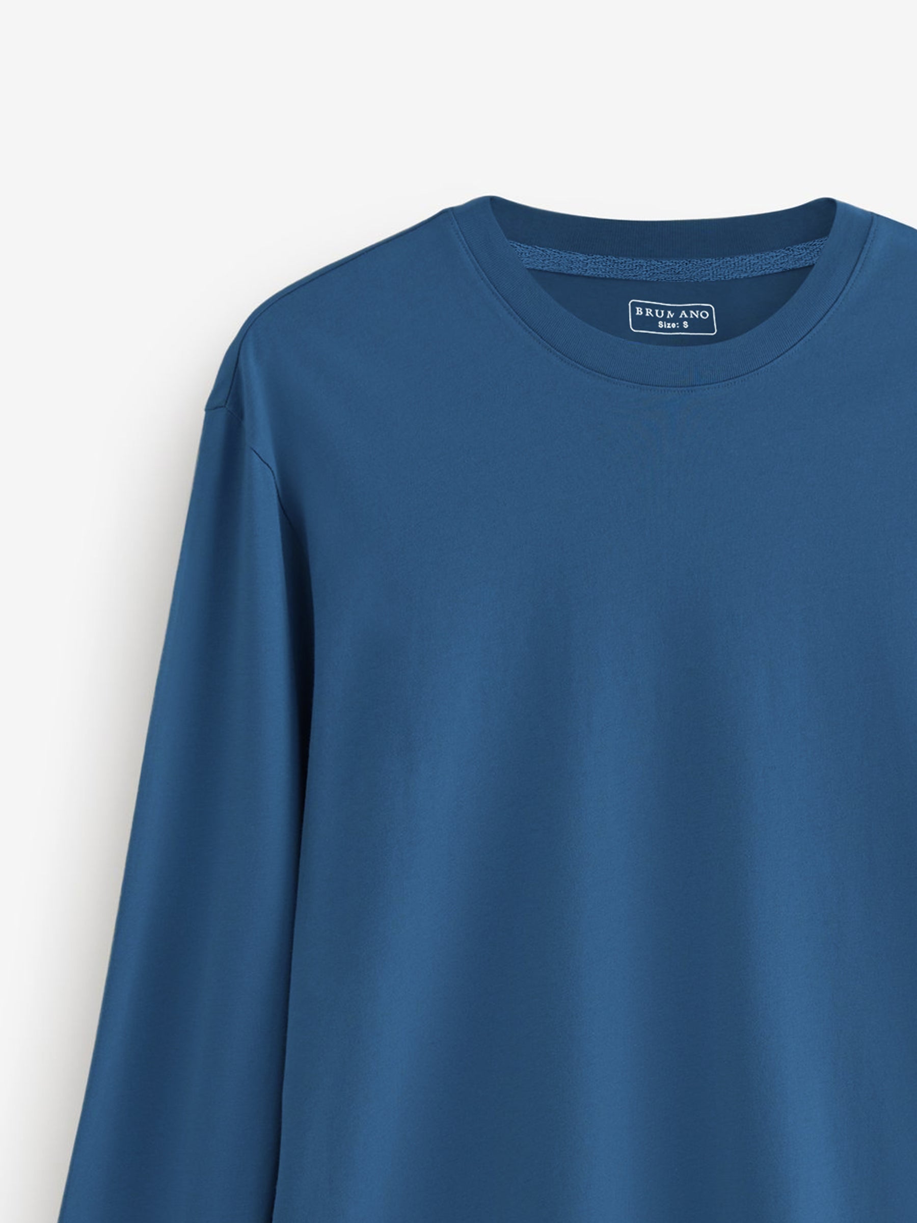 Teal Blue Long Sleeve Crew Neck T-Shirt - Women