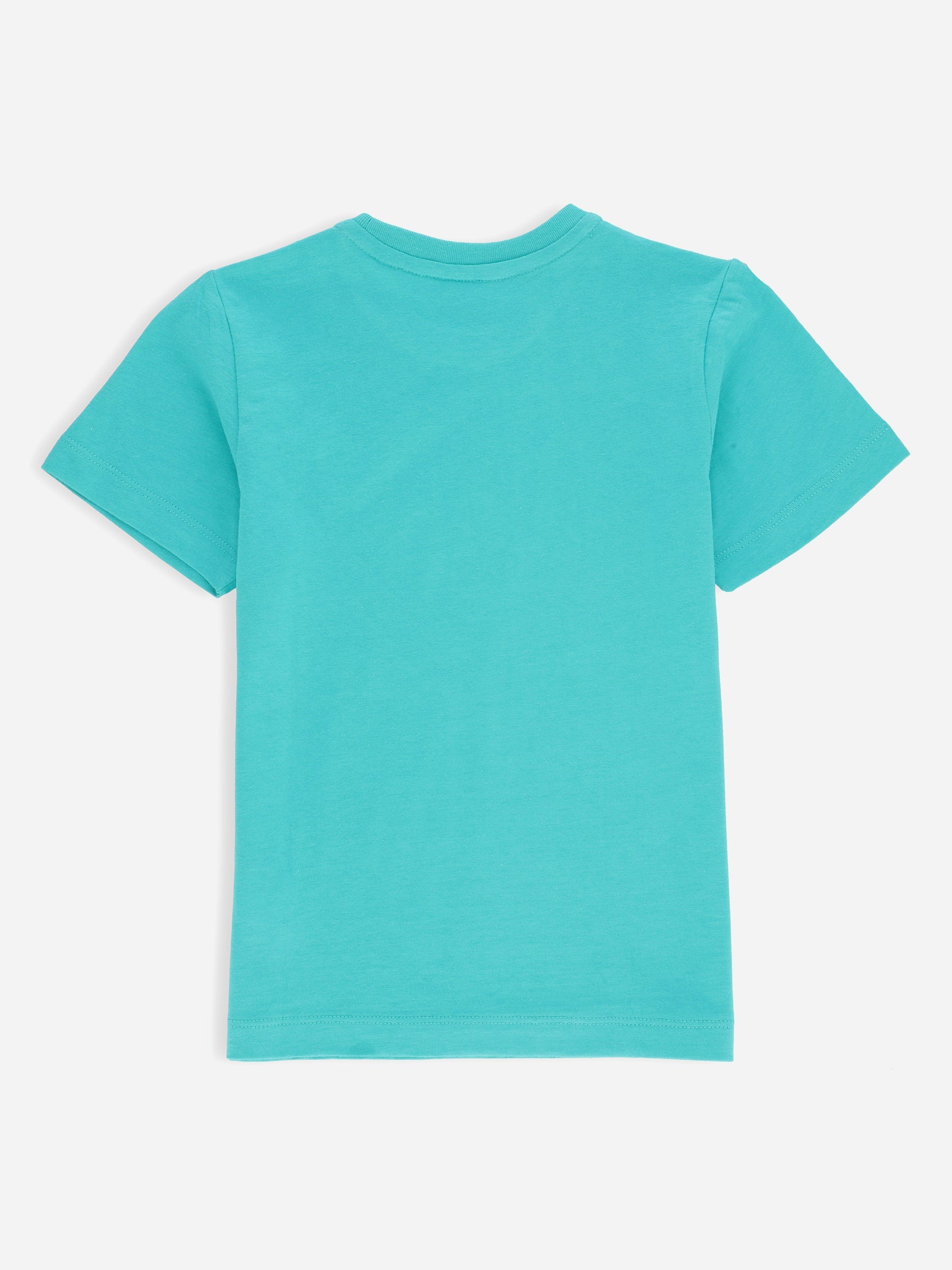 Turquoise Basic Crew Neck Casual T-Shirt