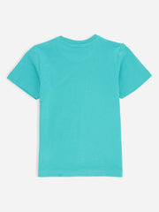 Turquoise Basic Crew Neck Casual T-Shirt