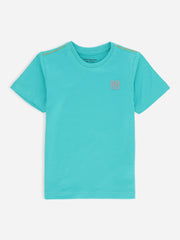 Turquoise Basic Crew Neck Casual T-Shirt