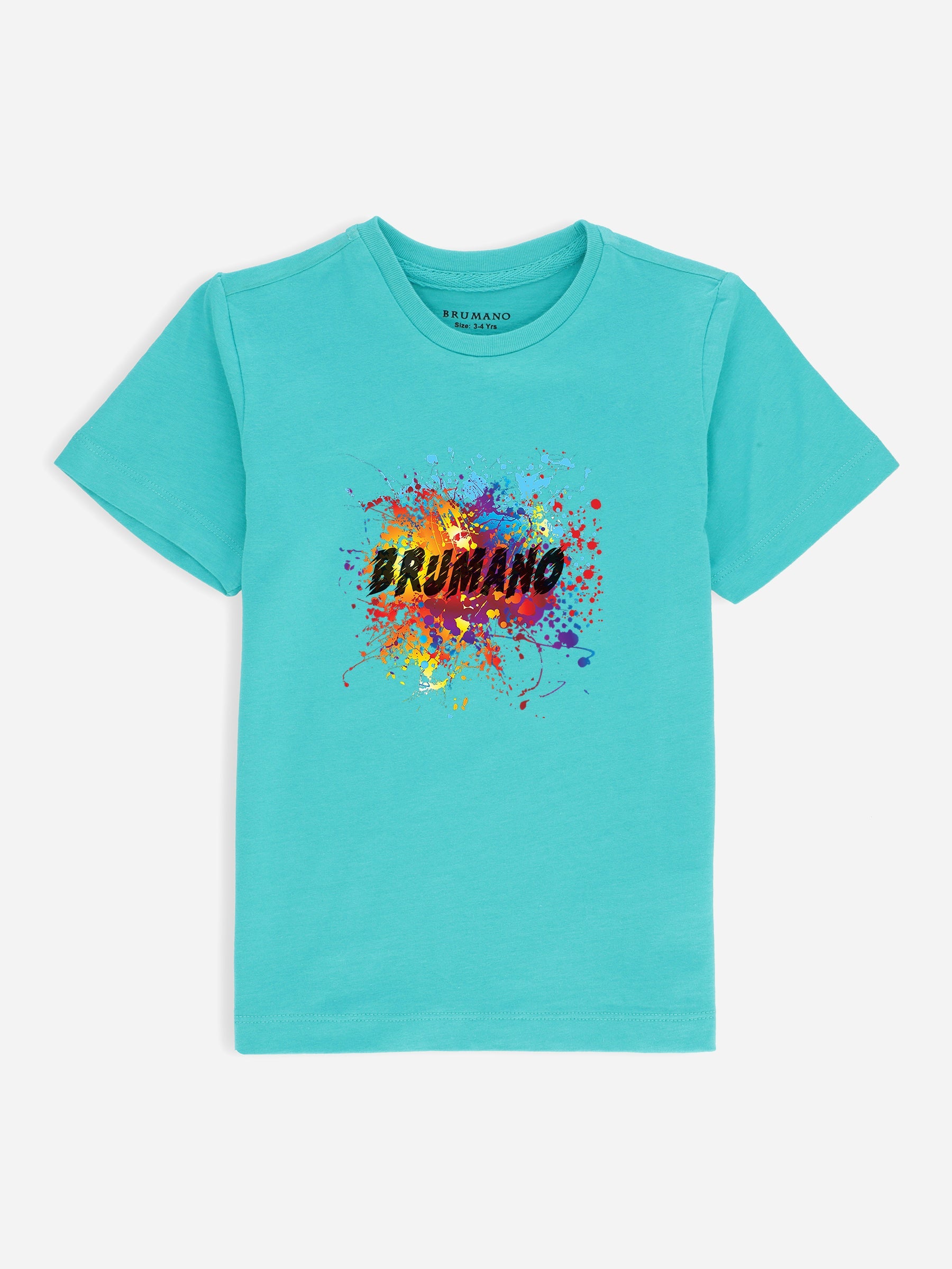 Turquoise Graphic Printed 'Splash' Casual Tee
