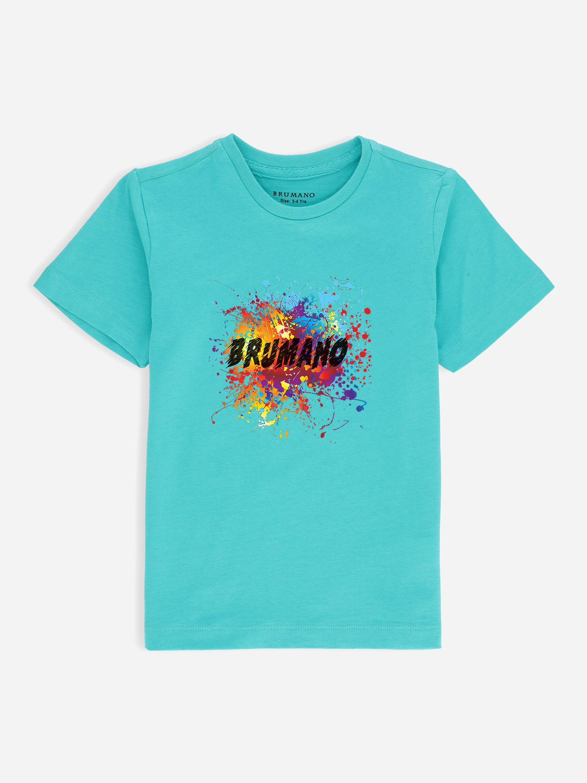 Turquoise Graphic Printed 'Splash' Casual Tee