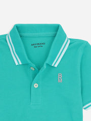 Turquoise Pique Casual Tipped polo