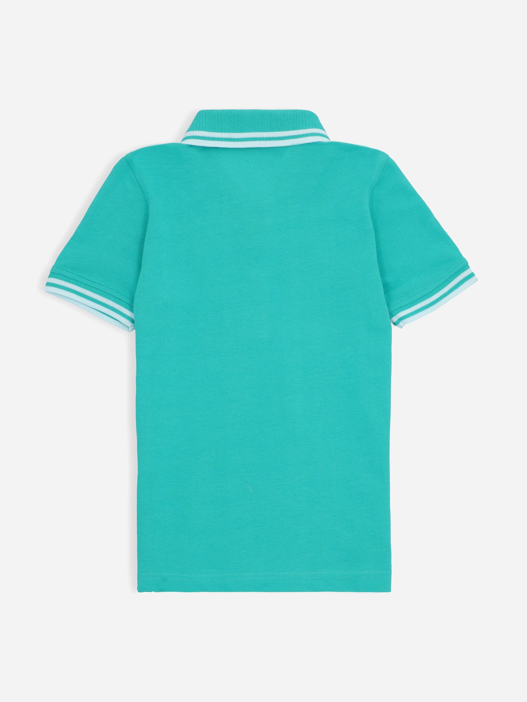 Turquoise Pique Casual Tipped polo