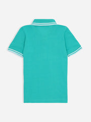 Turquoise Pique Casual Tipped polo