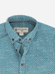 Turquoise Printed Half Sleeve Casual Shirt