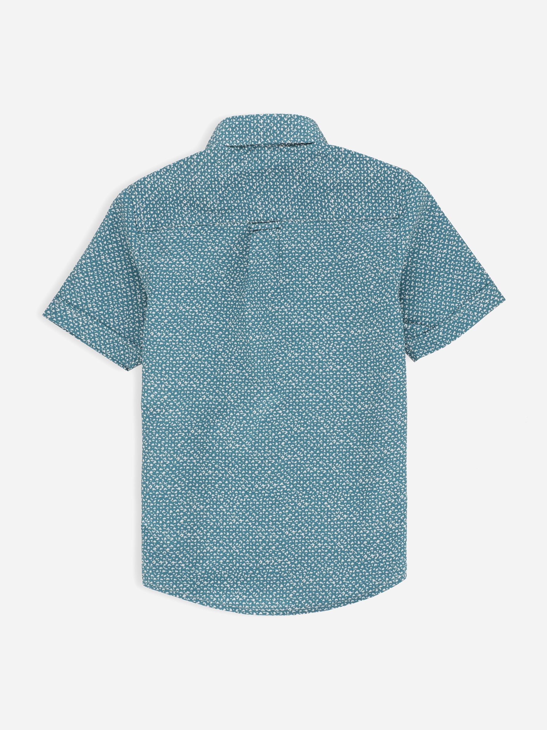 Turquoise Printed Half Sleeve Casual Shirt