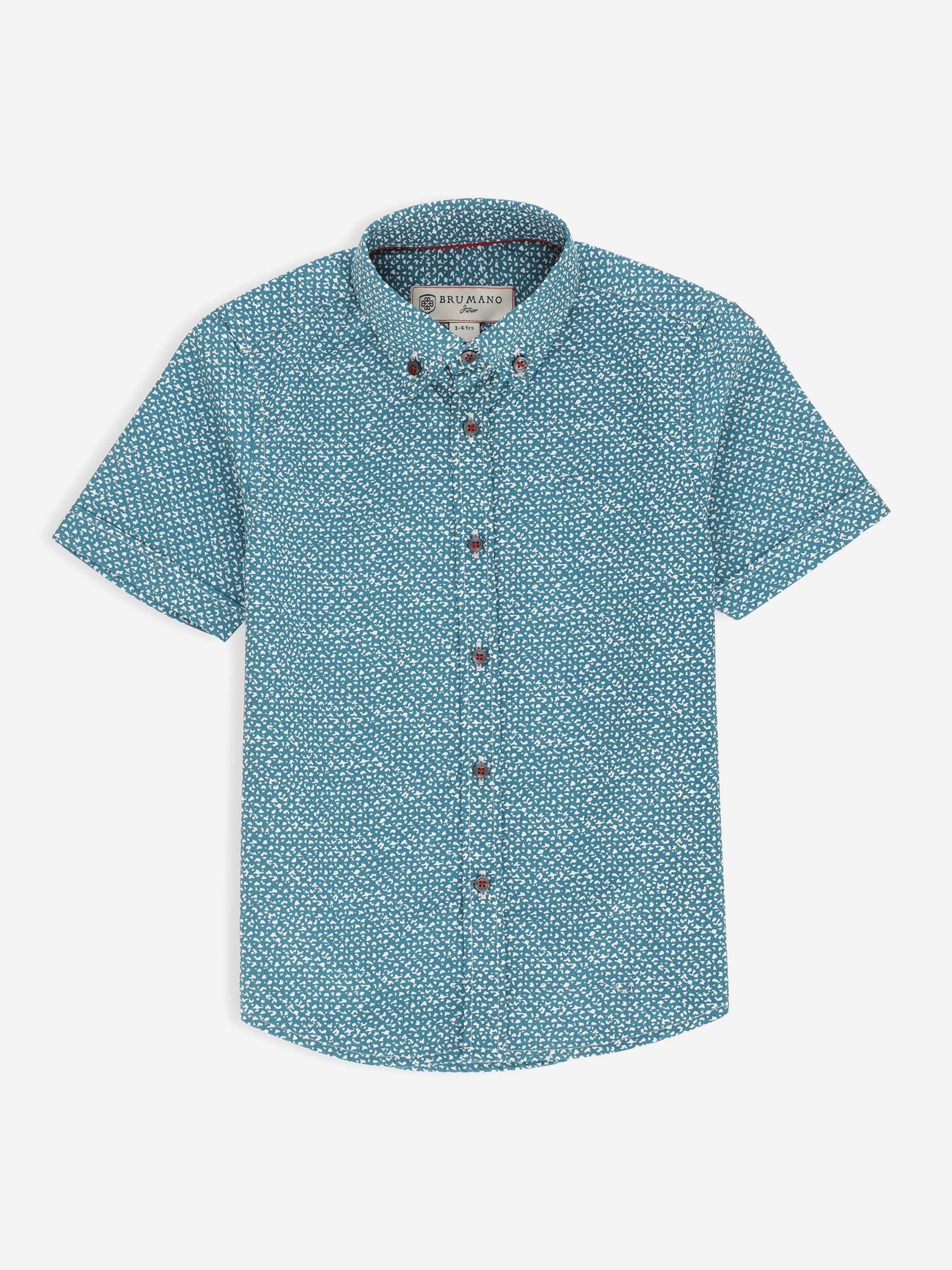 Turquoise Printed Half Sleeve Casual Shirt